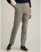 Pantalon en Laine mélangée pied de puce beige moyen