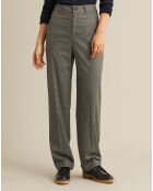 Pantalon large en Flanelle Laine mélangée gris clair chiné