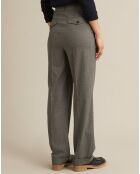 Pantalon large en Flanelle Laine mélangée gris clair chiné