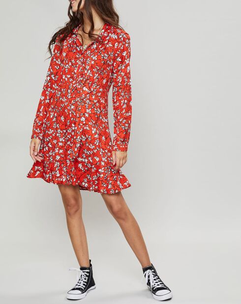 Rotes bedrucktes Kleid Chani