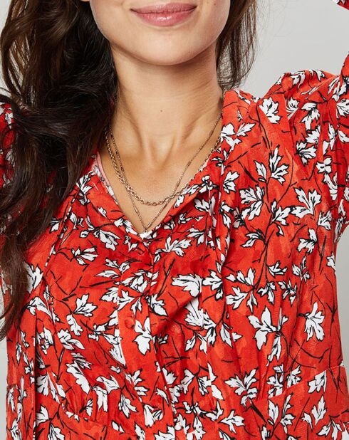 Rotes bedrucktes Kleid Chani