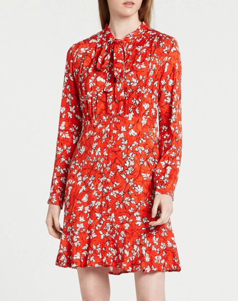 Rotes bedrucktes Kleid Chani