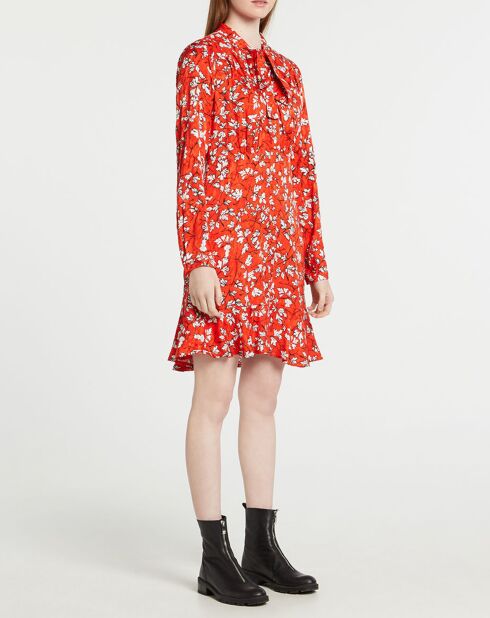 Rotes bedrucktes Kleid Chani