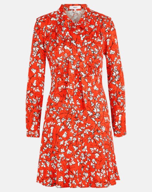 Rotes bedrucktes Kleid Chani