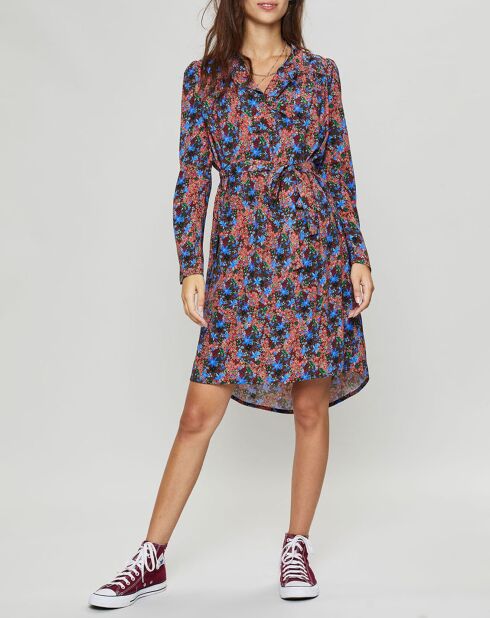 Robe Cidjie imprimée bleu/marron