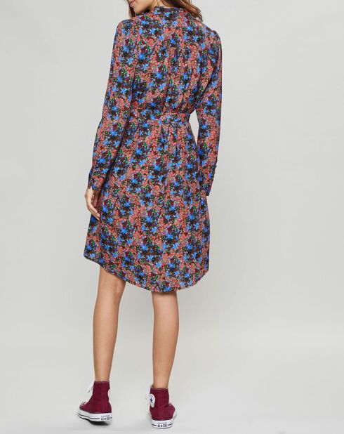 Robe Cidjie imprimée bleu/marron