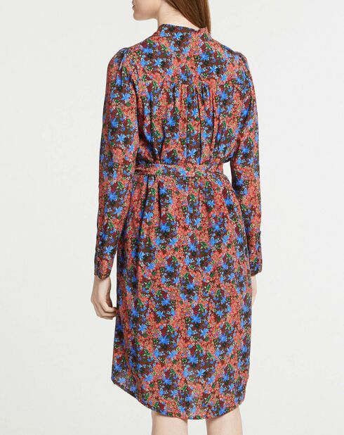 Robe Cidjie imprimée bleu/marron