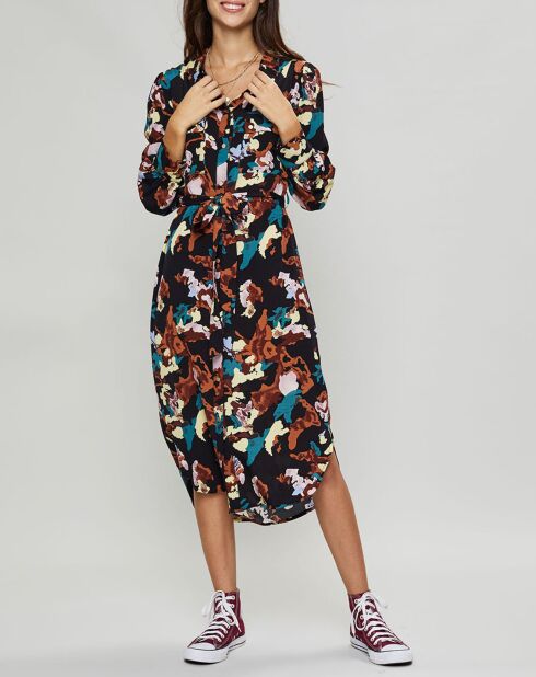 Zwart/veelkleurige Chemsy-jurk met print