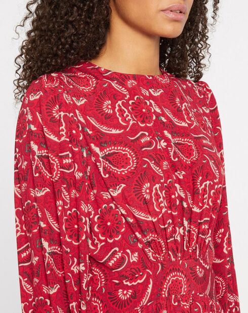 Zypressenrotes bedrucktes Kleid