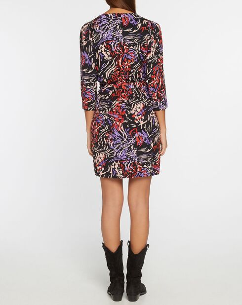 Carla schwarz/mehrfarbig bedrucktes Kleid