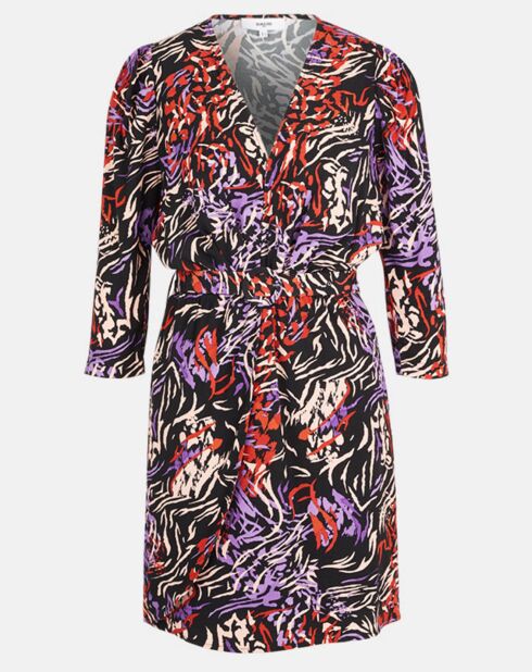 Carla schwarz/mehrfarbig bedrucktes Kleid