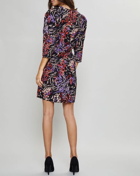 Carla schwarz/mehrfarbig bedrucktes Kleid