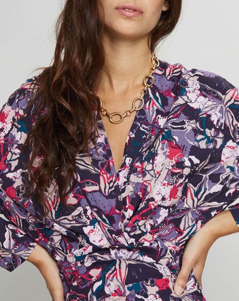 Robe Clavie imprimée rose/violet