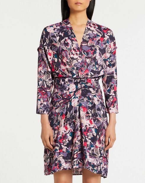 Robe Clavie imprimée rose/violet