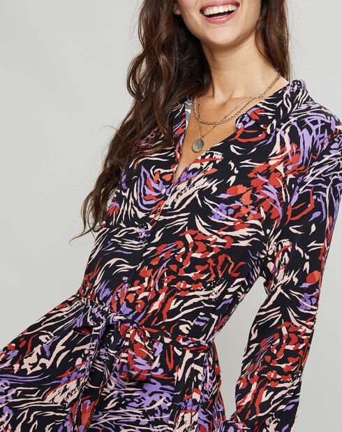 Robe Claudia noir/multicolore
