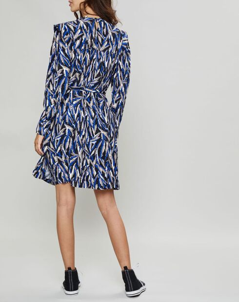 Cécile königsblaues bedrucktes Kleid