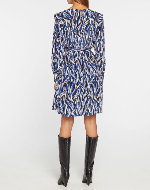 Cécile königsblaues bedrucktes Kleid