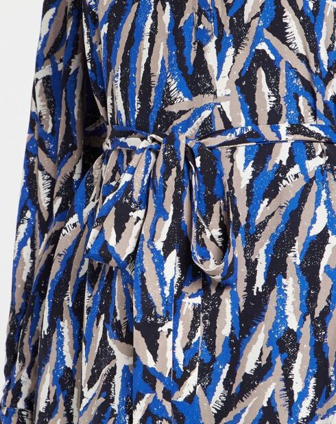 Cécile königsblaues bedrucktes Kleid