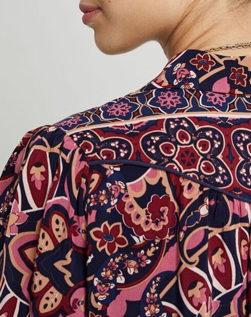 Blouse Latimy imprimée rouge/bleu/rose