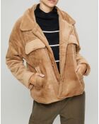 Veste en Fausse Fourrure Else camel