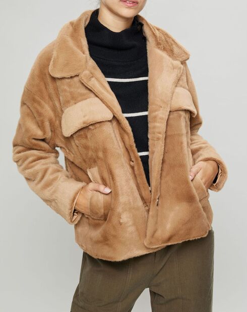 Veste en Fausse Fourrure Else camel