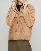 Veste en Fausse Fourrure Else camel