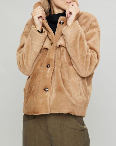 Veste en Fausse Fourrure Else camel