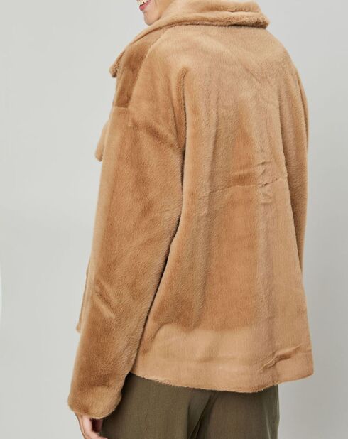 Veste en Fausse Fourrure Else camel