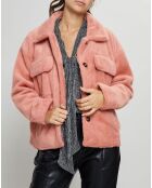 Veste en Fausse Fourrure Else rose