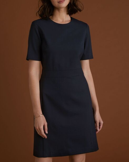 Robe working en Laine mélangée bleu foncé
