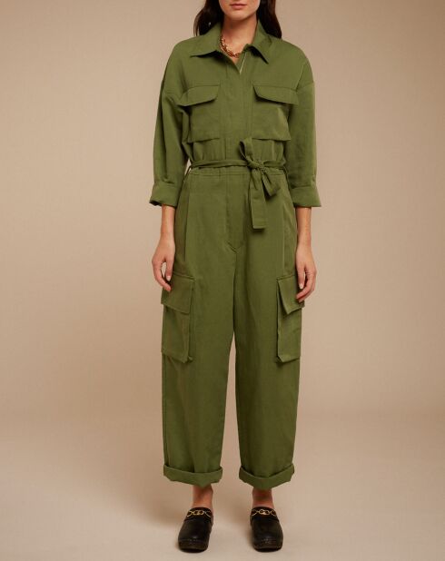 Tuta verde Hubert in cotone e lino