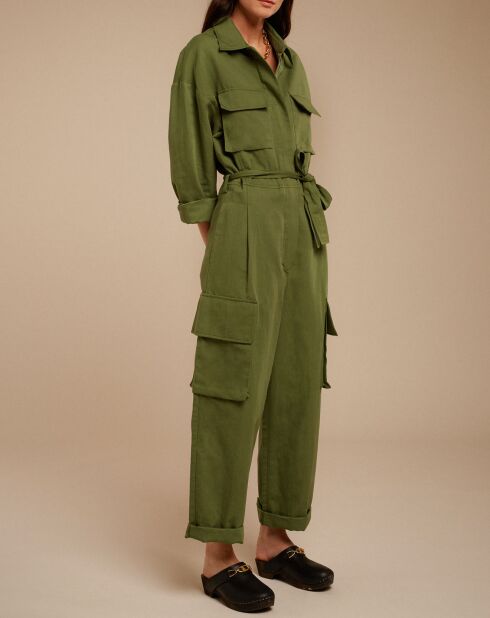 Tuta verde Hubert in cotone e lino