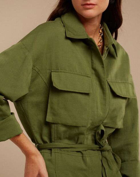 Tuta verde Hubert in cotone e lino