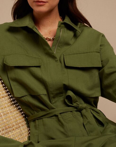 Tuta verde Hubert in cotone e lino