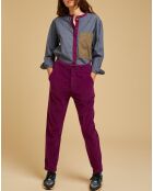 Chemise ample en Coton Cachou bleu/kaki/violet