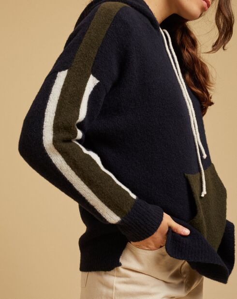 Sudadera Tulum en mezcla de lana y cachemir azul marino