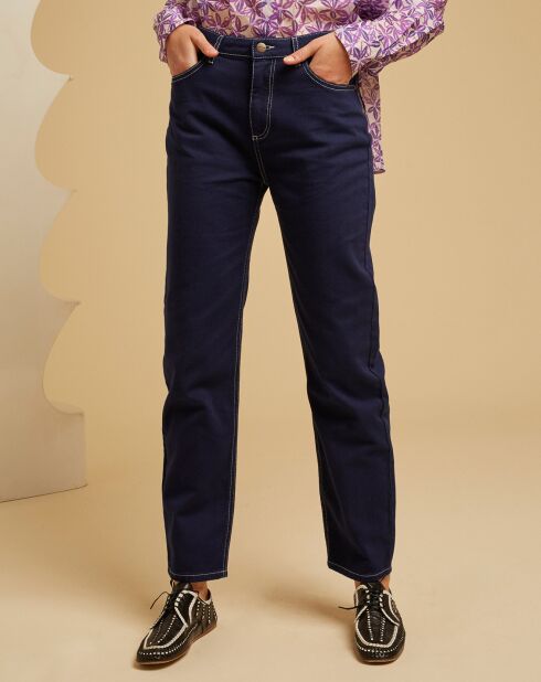Jean droit en Coton Remi marine