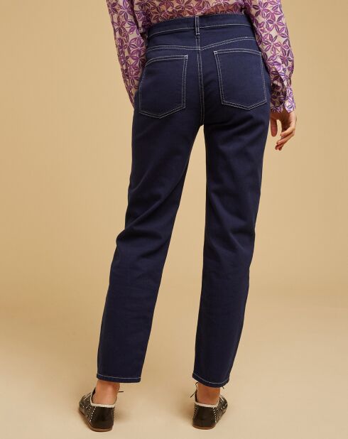 Pantalon droit en Coton Remi marine