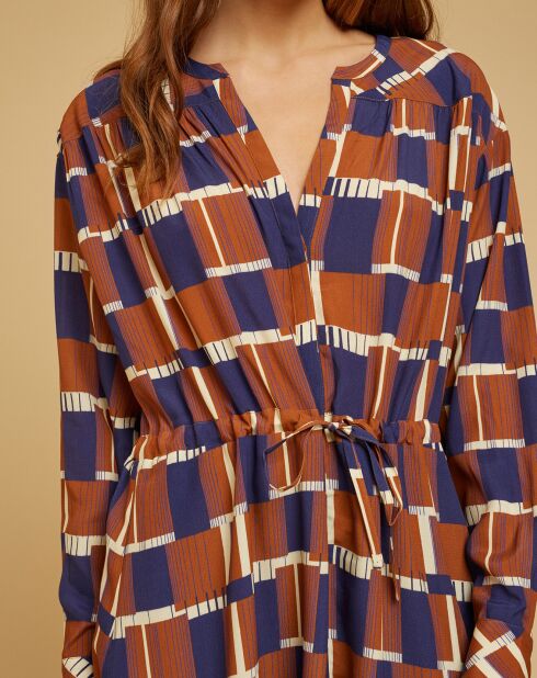 Robe en Crêpe Nectar imprimée camel