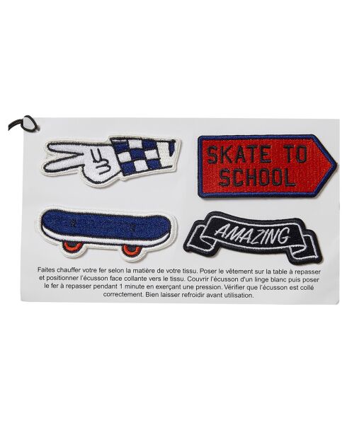 Sac à dos Ecussons bleu foncé - 31x40x14 cm