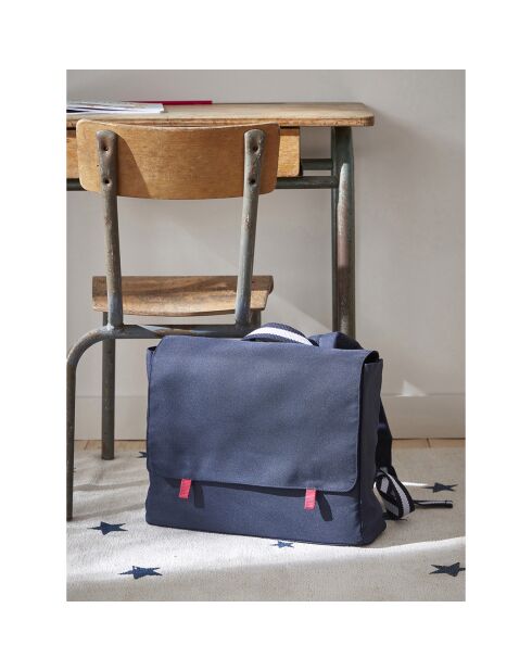 Kindergartentasche mit dunkelblauem Abzeichen - 31x27x9,5 cm