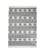 Tapis tissé en Laine & Coton ethnique beige moyen - 160x230 cm