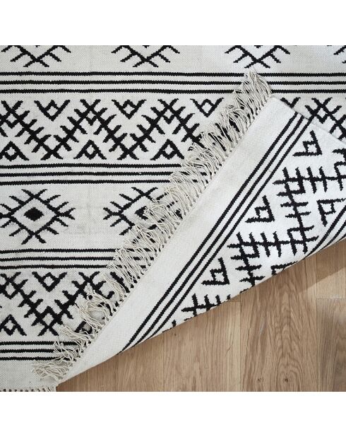 Mittelbeiger Webteppich aus ethnischer Wolle und Baumwolle — 120 x 180 cm