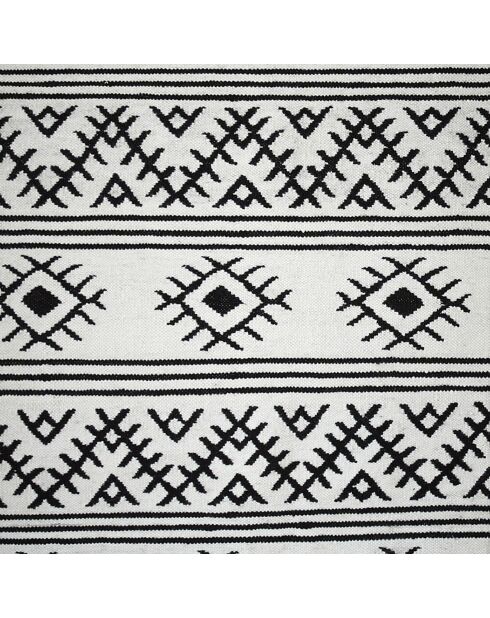 Tapis tissé en Laine & Coton ethnique beige moyen - 160x230 cm