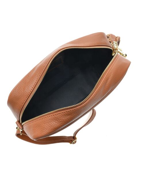 Borsa a tracolla Eva in pelle cognac - 20x27,5x9 cm