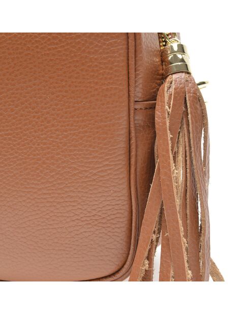 Borsa a tracolla Eva in pelle cognac - 20x27,5x9 cm