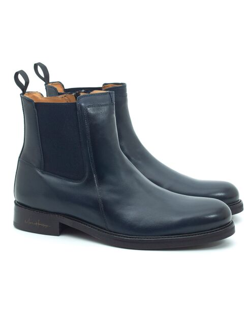 Chelsea Boots en Cuir Anboot bleu marine