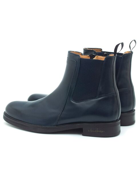 Chelsea Boots en Cuir Anboot bleu marine