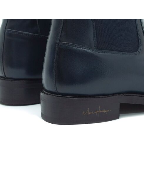 Chelsea Boots en Cuir Anboot bleu marine