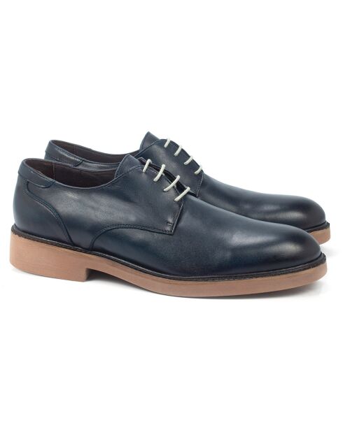 Derbies en Cuir Denver bleu marine